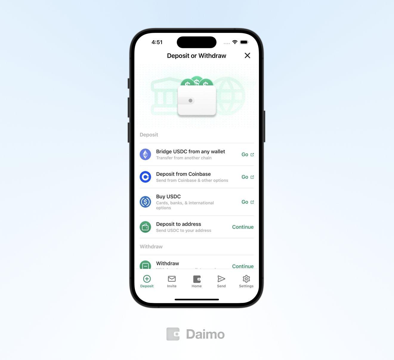 Screenshot 3 of Daimo Pay showing the application interface